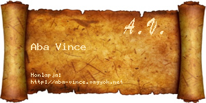 Aba Vince névjegykártya